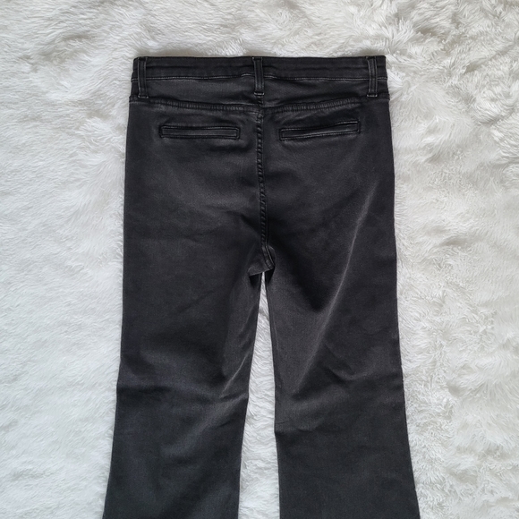 High Rise Stretch Front Patch Pocket Black Denim Trousers Jeans Size 12 - Picture 6 of 13